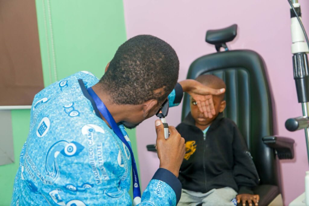 A child receiving free screening from MICEI Staff