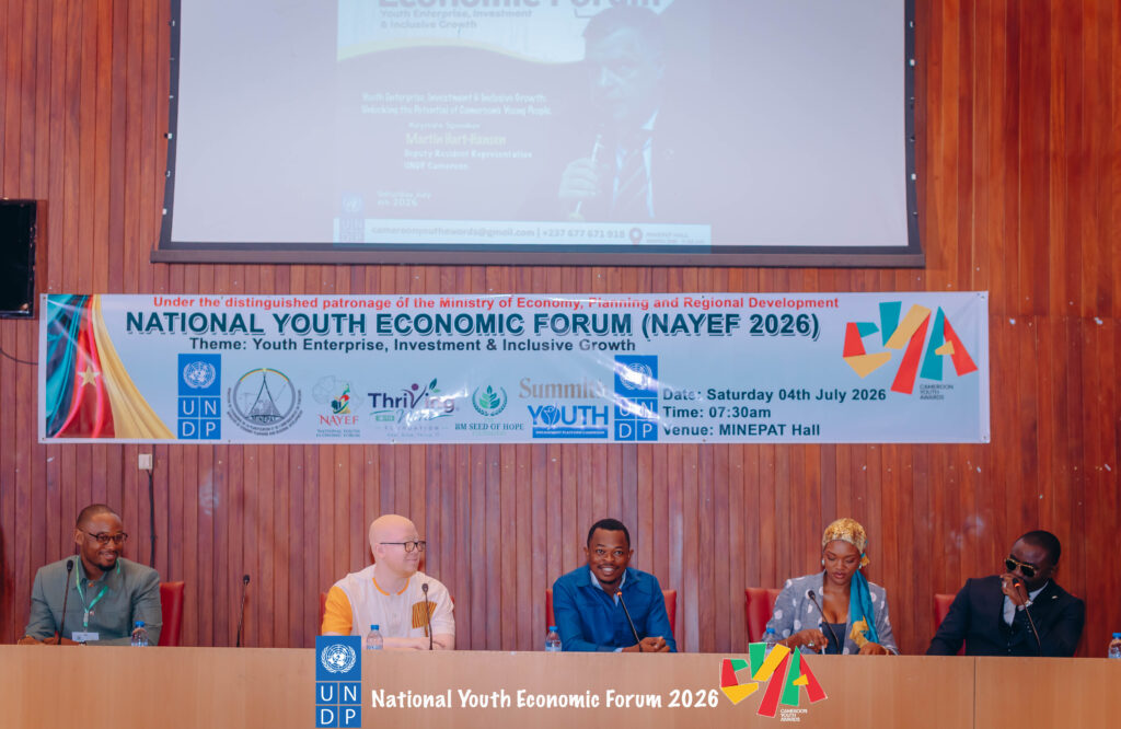 Cameroonian comedian, Ulrich Takam and others during panel discussion